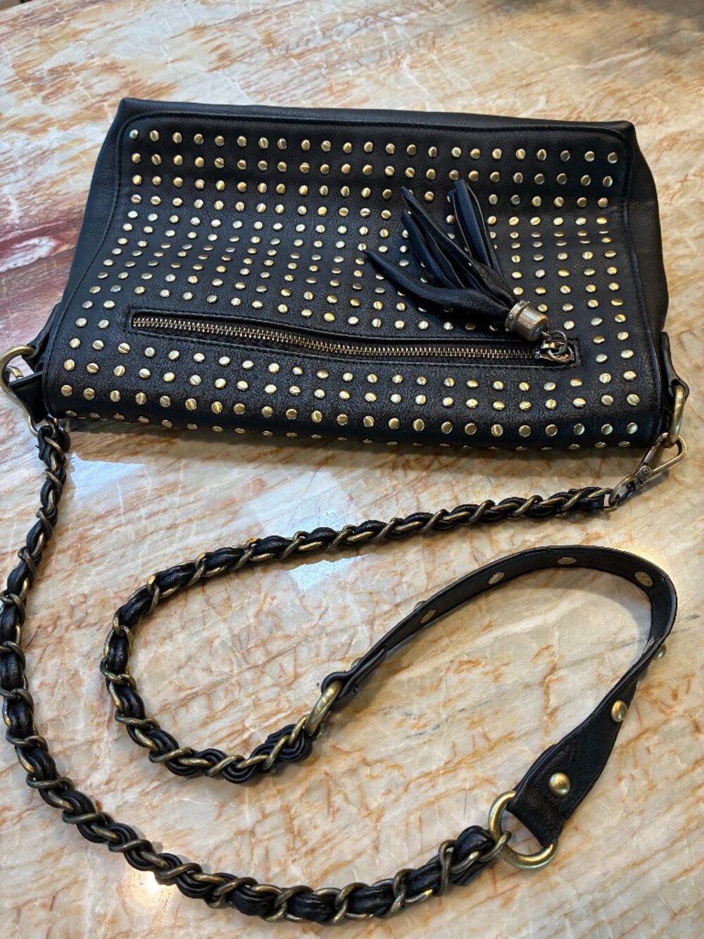 URBAN EXPRESSIONS FOR URBAN OUTFITTERS vegan leather studded crossbody bag